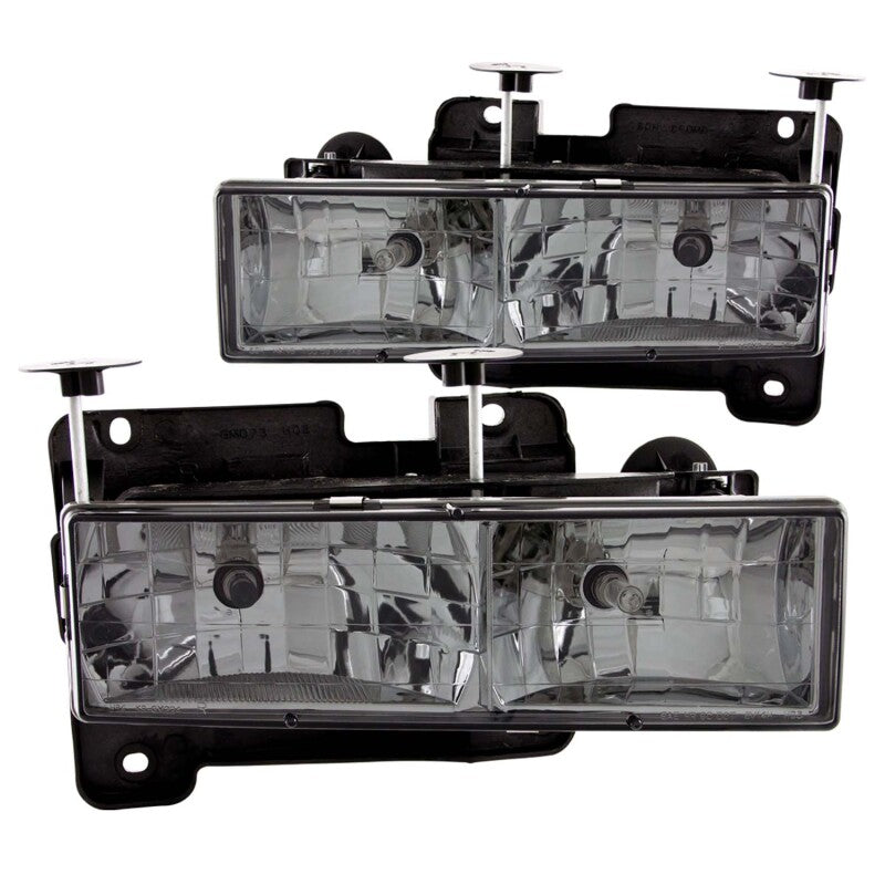 ANZO 111061 1988-1998 Chevrolet C1500 Crystal Headlights w/ Smoke Lens