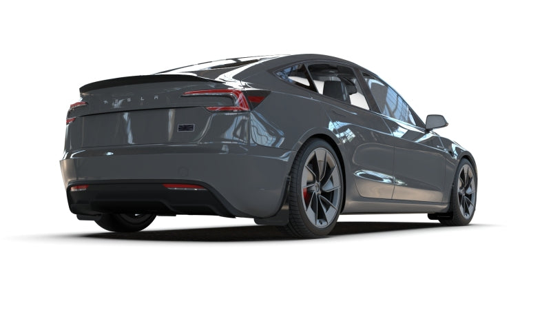 Rally Armor MF122-UR-BLK-DGRY 24-25 Tesla Model 3 Highland Black UR Mud Flap Dark Grey Logo