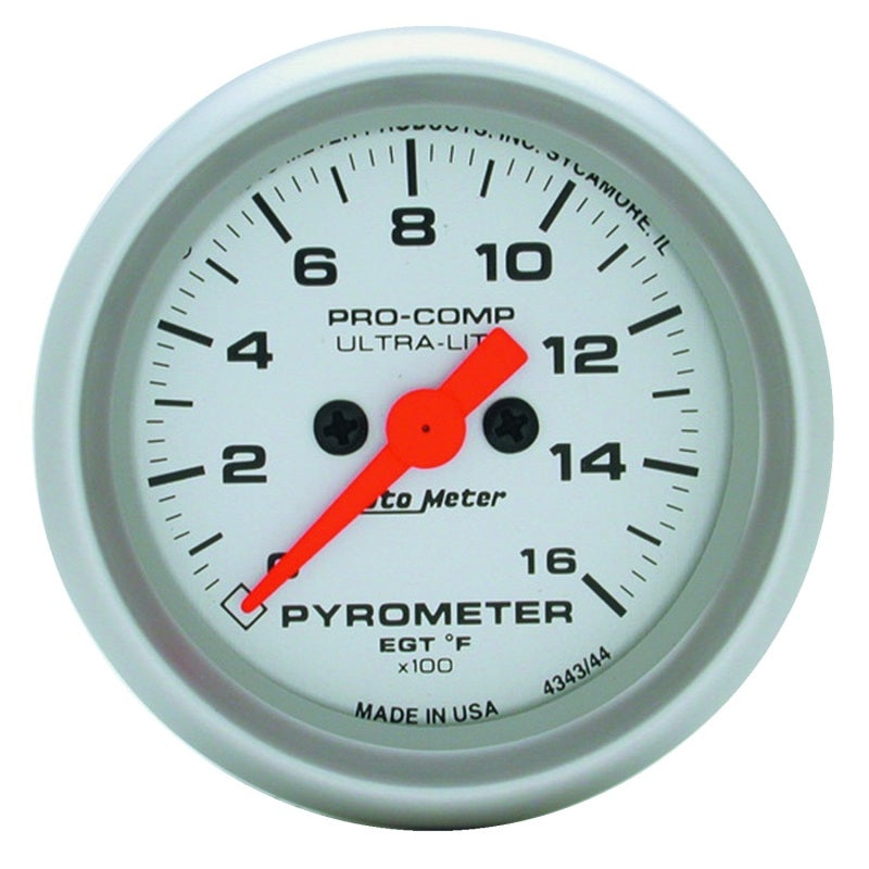 AutoMeter 4344 Autometer Ultra-Lite 52mm 0-1600 Deg F Electronic EGT Kit