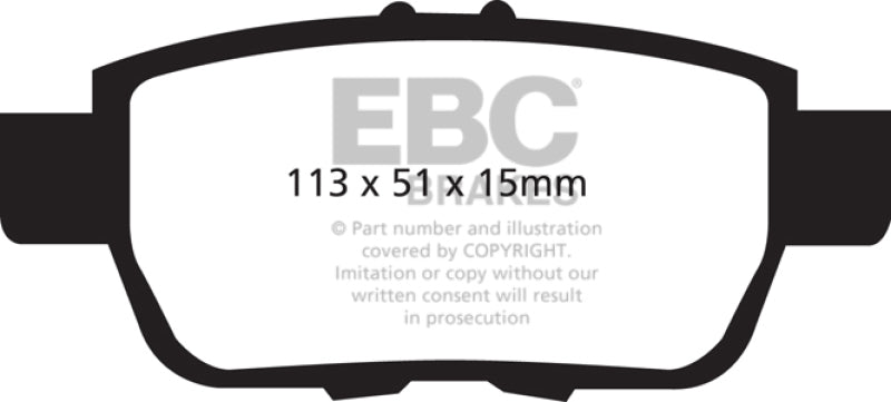 EBC DP61754 05-14 Honda Ridgeline 3.5 Greenstuff Rear Brake Pads