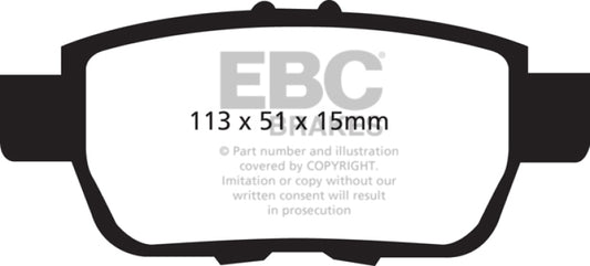 EBC DP61754 05-14 Honda Ridgeline 3.5 Greenstuff Rear Brake Pads