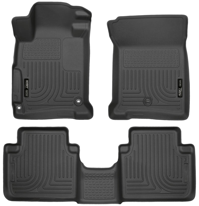Husky Liners 98481 2013 Honda Accord WeatherBeater Black Front & 2nd Seat Floor Liners (4-Door Sedan Only)