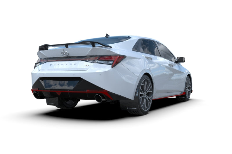 Rally Armor MF79-UR-BLK-WH 22-23 Hyundai Elantra N & N Line Black UR Mud Flap w/White Logo
