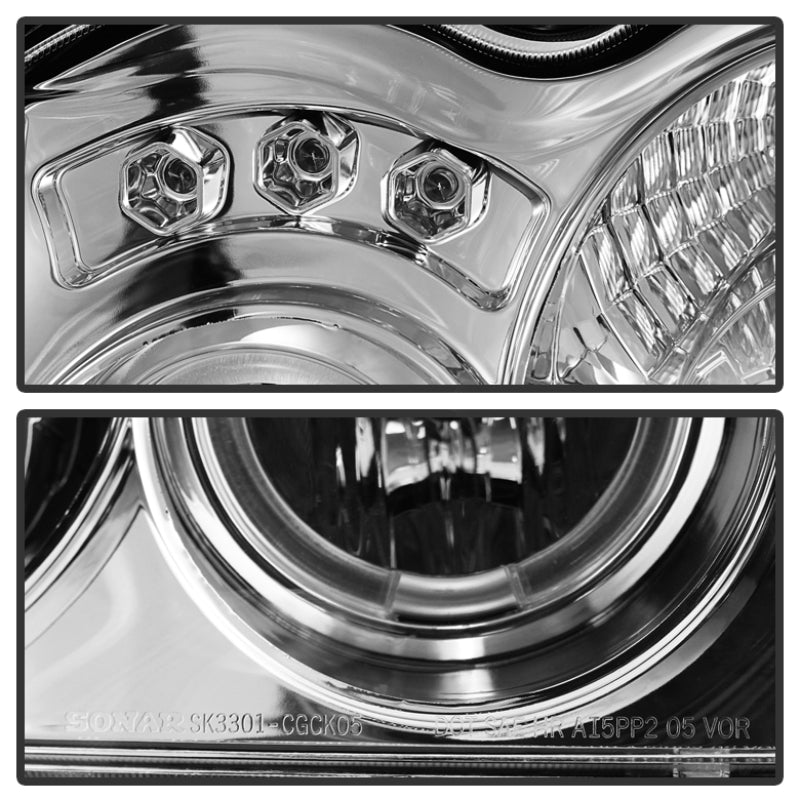SPYDER 5011107 Spyder Jeep Grand Cherokee 05-07 Projector Headlights LED Halo LED Chrm Low 9006 PRO-YD-JGC05-HL-C