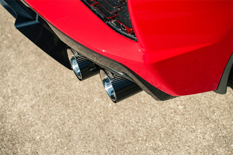 CORSA Performance 21104CF Corsa 2020-2024 Chevrolet Corvette C8 RWD 3in Track Cat-Back Delete Exhaust w/4.5in CF PolishedTips