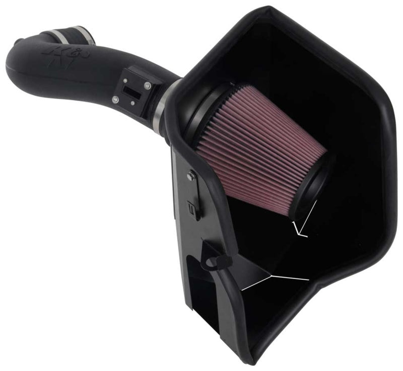 K&N Engineering 63-3110 K&N 2019+ Chevrolet 1500 5.3L / 6.2L V8 F/I AirCharger Performance Intake System