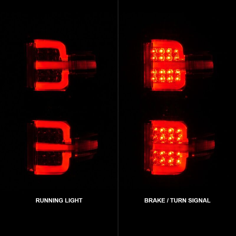ANZO 311423 15-19 Chevy Silverado 2500HD/3500HD (Factory Halogen Only) LED Tail Lights Black w/Clear Lens