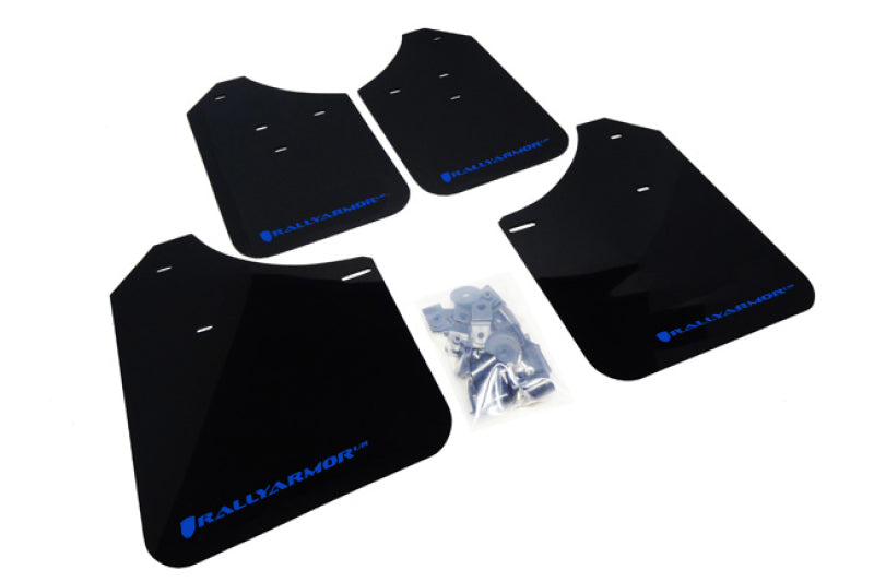 Rally Armor MF1-UR-BLK/BL 02-07 Subaru WRX/STI/RS/2.5i (Wagons Req. Mod.) Black UR Mud Flap w/Blue Logo