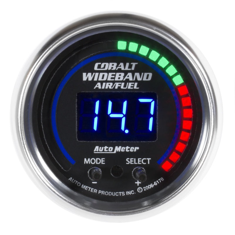 AutoMeter 6197 Autometer Cobalt 52mm Air/Fuel Ratio Pro Plus Digital w/ Peak & Warning Gauge