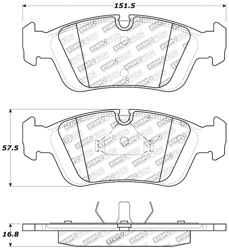 Stoptech 309.05580 StopTech 96-02 BMW Z3 / 03-08 Z4 / 97-00 323 / 10/90-99 325/328 (E30/E36) Front Brake Pads