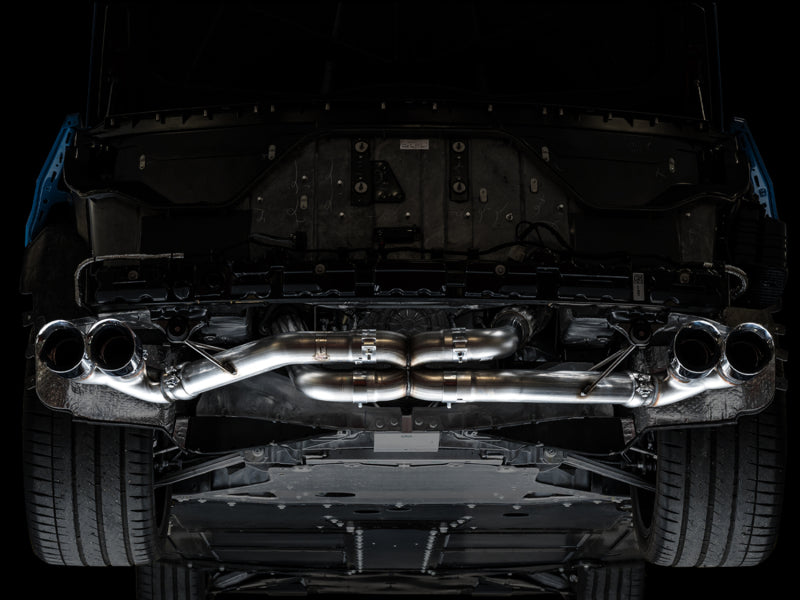 AWE Tuning 3020-42080 2020 Chevrolet Corvette (C8) Track Edition Exhaust - Quad Chrome Silver Tips