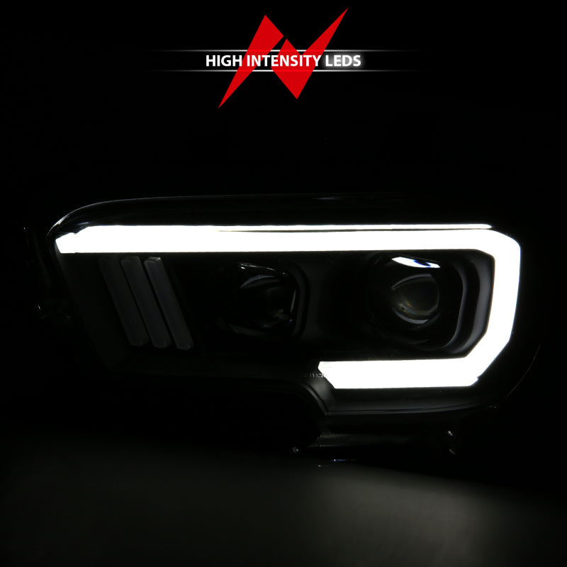 ANZO 111396 2016-2017 Toyota Tacoma Projector Headlights w/ Plank Style Switchback Black w/ Amber