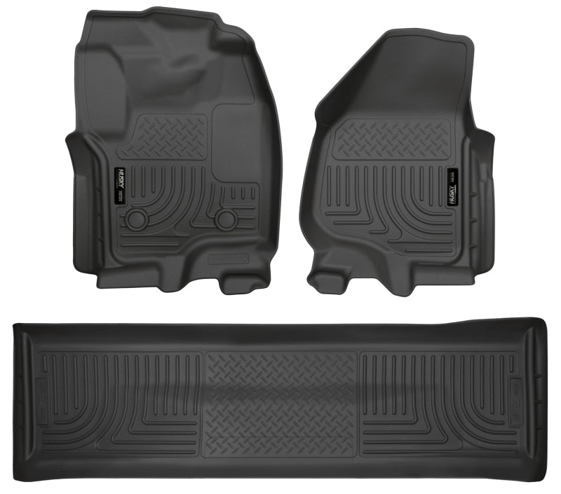 Husky Liners 99711 2012.5 Ford SD Crew Cab WeatherBeater Combo Black Floor Liners (w/o Manual Trans Case)