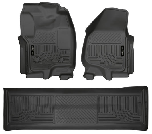 Husky Liners 99711 2012.5 Ford SD Crew Cab WeatherBeater Combo Black Floor Liners (w/o Manual Trans Case)