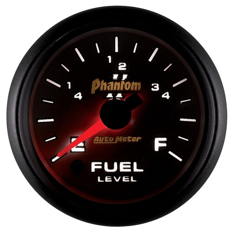 AutoMeter 7510 Autometer Phantom II 52mm Full Sweep Electronic 0-280 ohm Fuel Level Programmable E-F Range Gauge