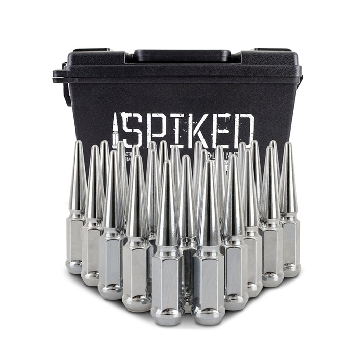Mishimoto MMLG-SP1415-24CH Steel Spiked Lug Nuts M14 x 1.5 24pc Set Chrome