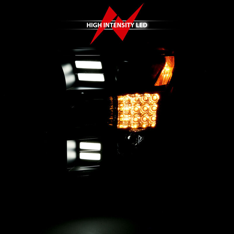 ANZO 111408 15-17 Ford F-150 Project Headlights w/ Plank Style Design Black w/ Amber Sequential Turn Signal