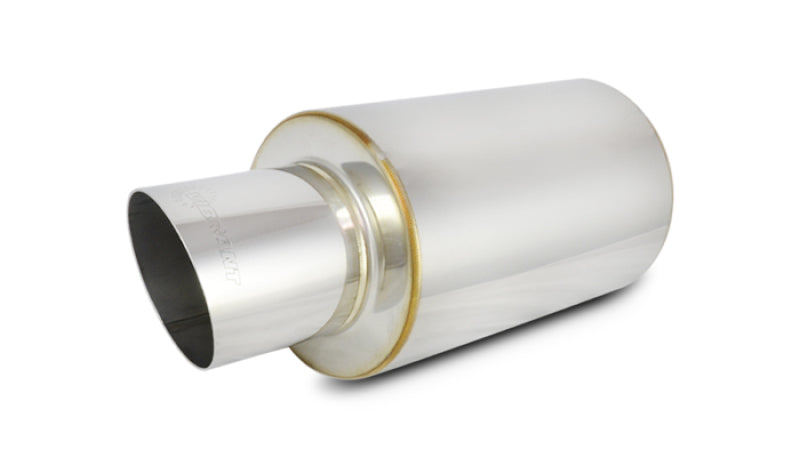 Vibrant 1061 TPV Turbo Round Muffler (17in Long) with 4in Round Tip Angle Cut - 3in inlet I.D.
