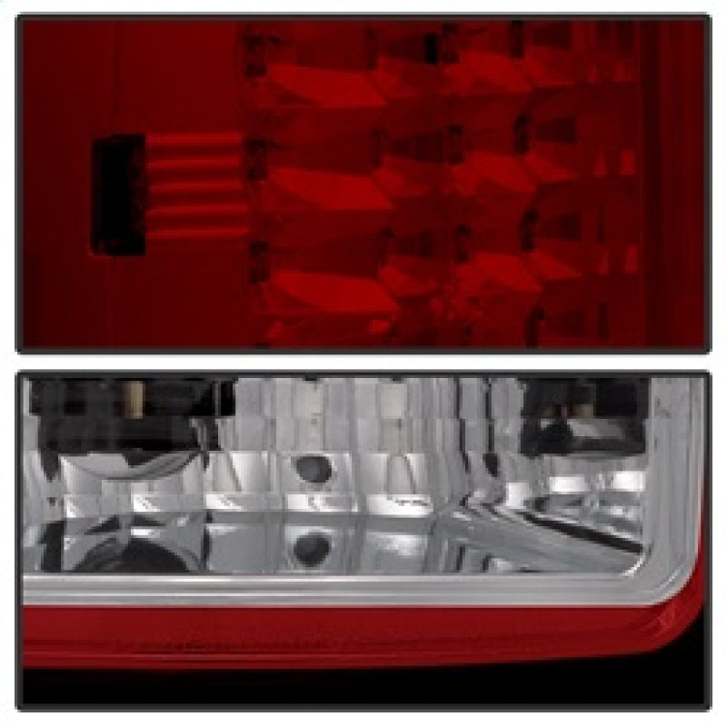 SPYDER 5014955 Spyder GMC Sierra 07-13 (Not 3500 Dually 4 Rear Wheels)LED Tail Lights Red Clear ALT-YD-GS07-LED-RC