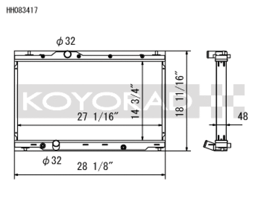 Koyo HH083417 2017 Honda Civic Type-R Radiator