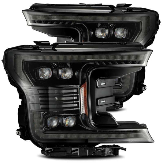 AlphaRex 880165 18-20 Ford F-150 NOVA LED Proj Headlight Plank Style Alpha Blk w/Activ Light/Seq Signal/DRL