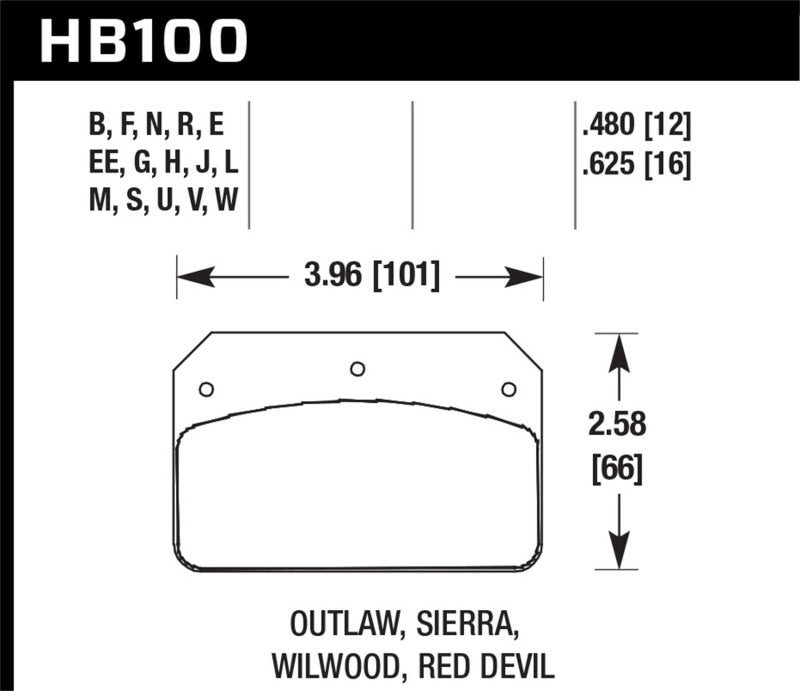 Hawk Performance HB100F.480 Hawk Wilwood Dynalite Caliper HPS Street Brake Pads