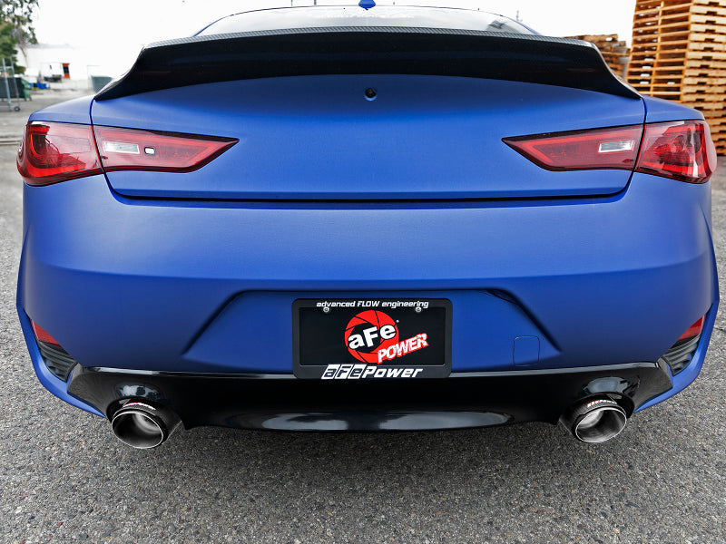 aFe 49-36134NM-C POWER Takeda 2.5in 304 SS CB Exhaust w/ Carbon Fiber Tips 17-19 Infiniti Q60 V6-3.0L (tt)