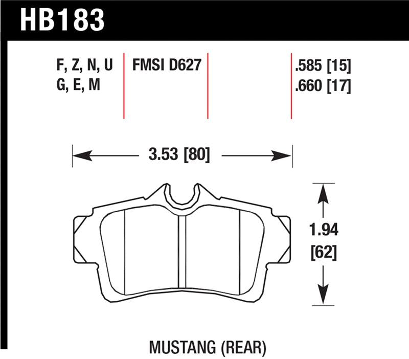 Hawk Performance HB183N.660 Hawk HP+ Street Brake Pads