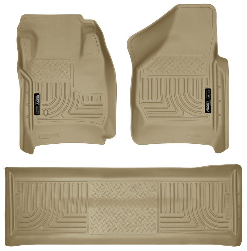 Husky Liners 98383 08-10 Ford SD Crew Cab WeatherBeater Combo Tan Floor Liners (w/o Manual Trans Case)