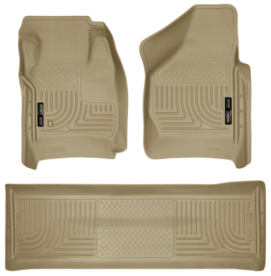 Husky Liners 98383 08-10 Ford SD Crew Cab WeatherBeater Combo Tan Floor Liners (w/o Manual Trans Case)
