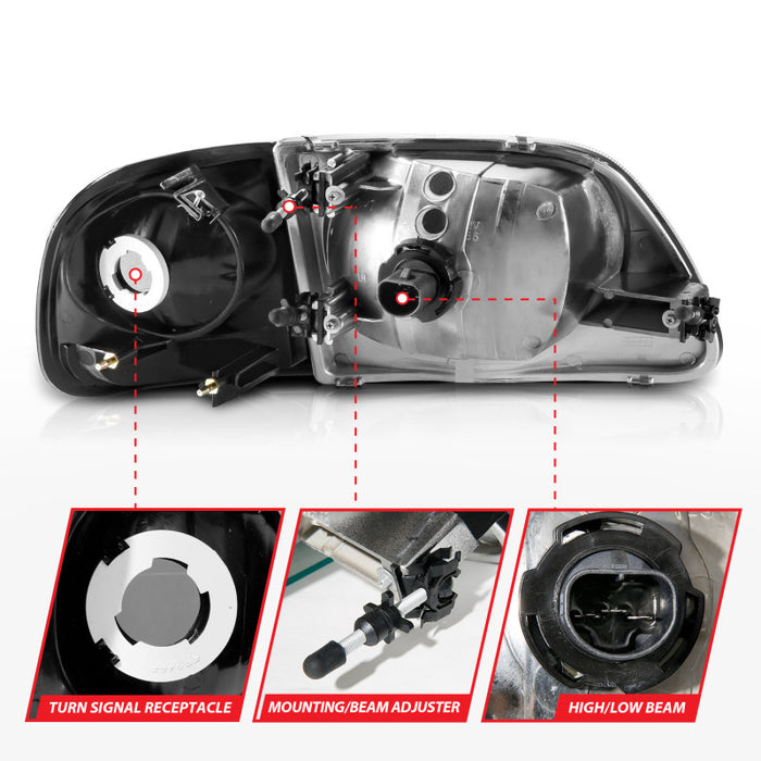 ANZO 111460 ANZ Crystal Headlights