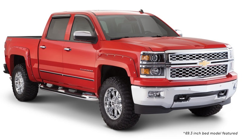 Bushwacker 40957-02 15-18 Chevy Silverado 2500 HD Fleetside Pocket Style Flares 4pc 78.8/97.8in Bed - Black