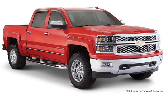 Bushwacker 40957-02 15-18 Chevy Silverado 2500 HD Fleetside Pocket Style Flares 4pc 78.8/97.8in Bed - Black