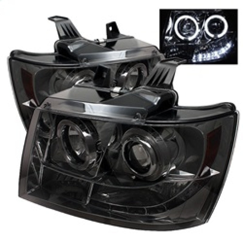 SPYDER 5009661 Spyder Chevy Suburban 1500 07-14 Projector Headlights LED Halo LED Smke PRO-YD-CSUB07-HL-SM