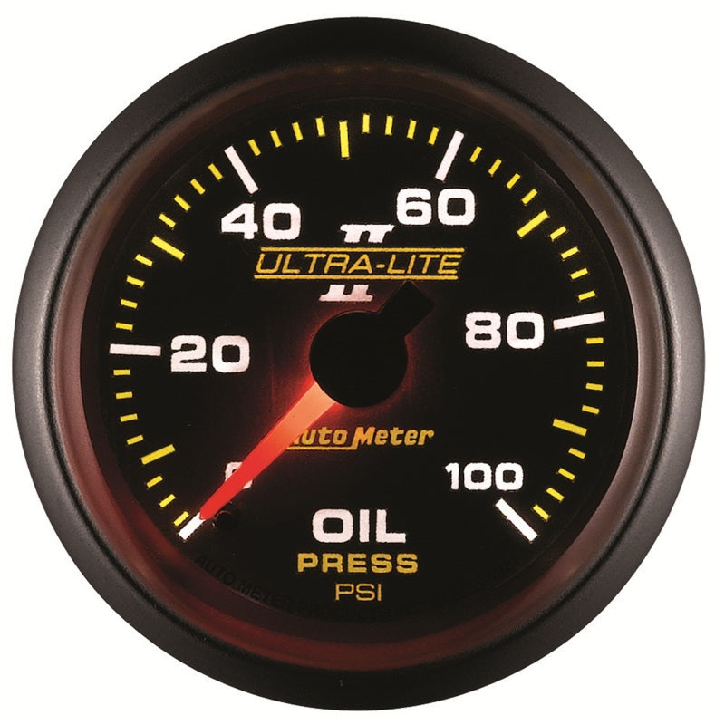 AutoMeter 4921 Autometer Ultra-Lite II 52mm 0-100 PSI Mechanical Oil Pressure Gauge
