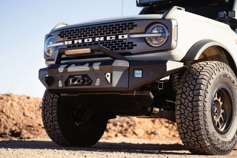 DV8 Offroad FBBR-01 2021+ Ford Bronco Front Bumper Winch Capable w/ Optional Bull Bar/Aux Light Opening