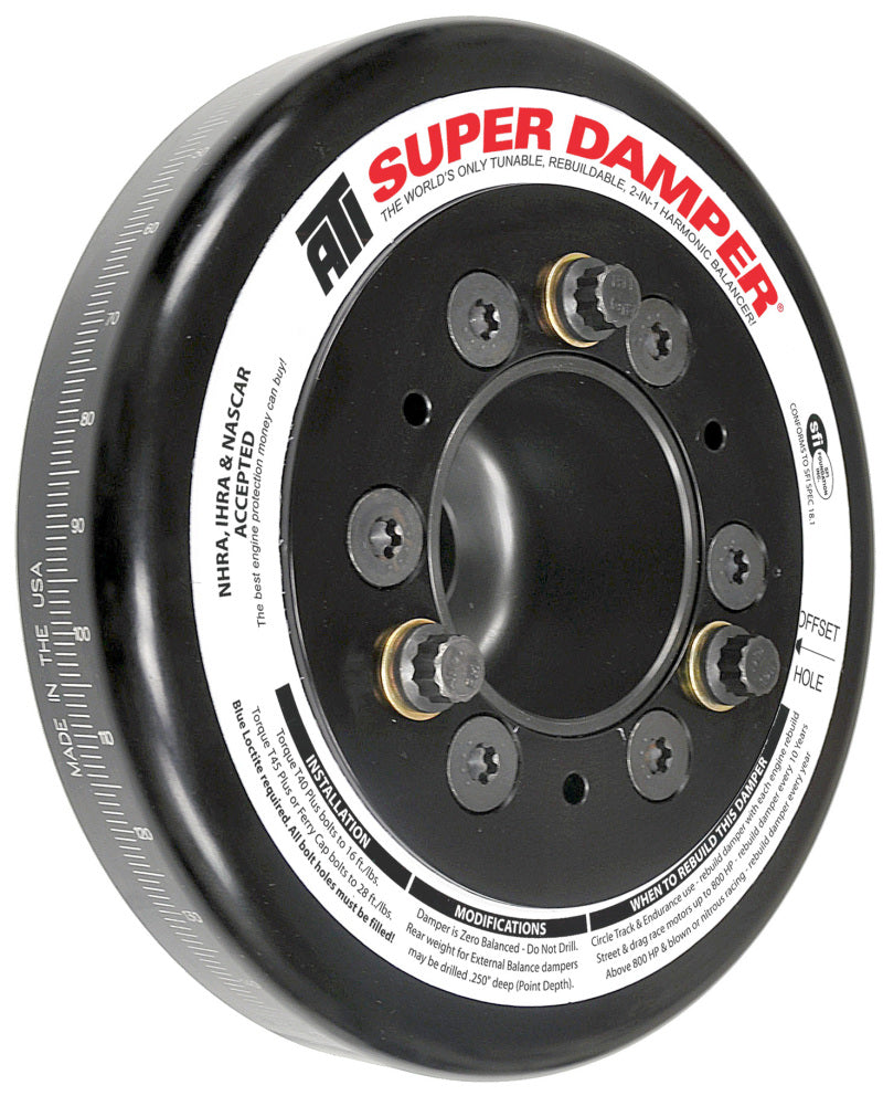 ATI ATI918471 Damper - 7.074in - Alum - Honda B - Race Damper - 4 Grv Steel Hub - 2 Ring