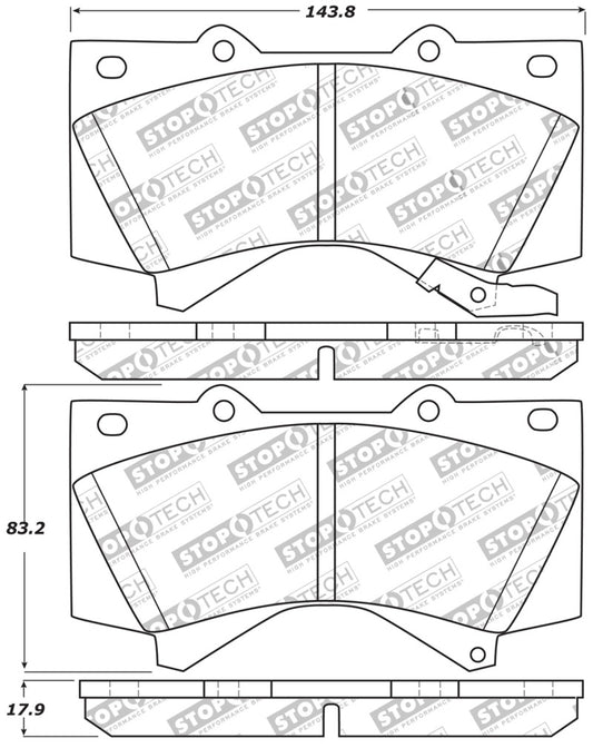 Stoptech 309.13030 StopTech 13-18 Toyota Land Cruiser Performance Front Brake Pads