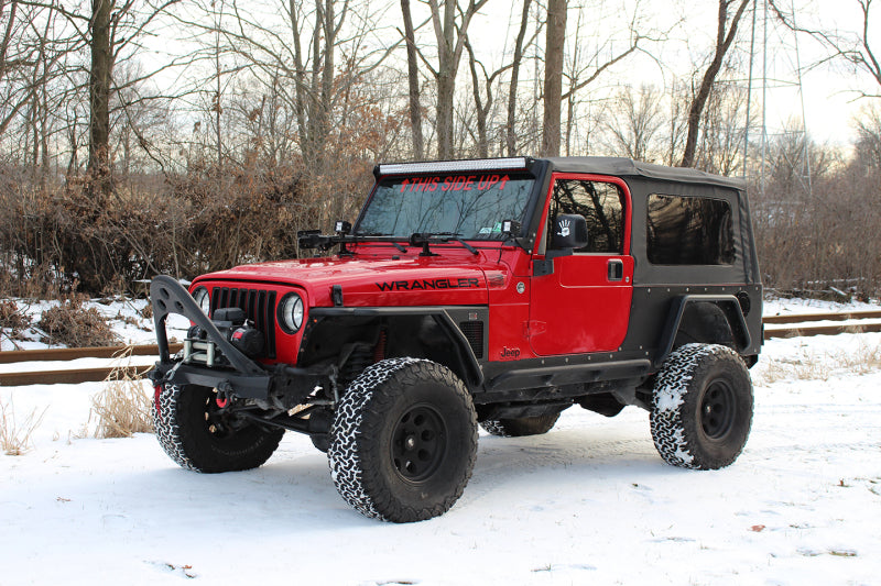 Fishbone Offroad FB23029F 97-06 Jeep Wrangler TJ Steel Tube Fenders Front 3In Flare - Blk Textured Powdercoat