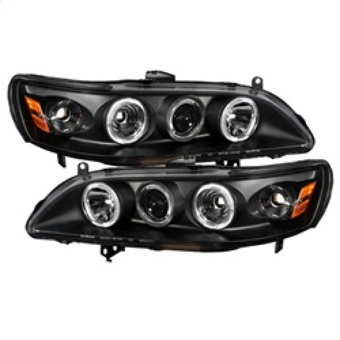 SPYDER 5010728 Spyder Honda Accord 98-02 1PC Projector Headlights LED Halo Amber Reflector Blk PRO-YD-HA98-AM-BK