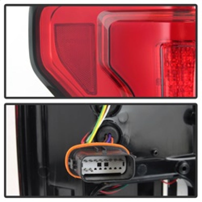 SPYDER 5085320 Spyder 15-18 Ford F-150 LED Tail Lights (w/Blind Spot) - Red Clear (ALT-YD-FF15015BS-LBLED-RC)