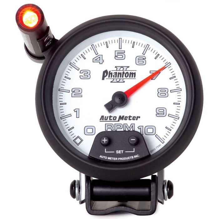 AutoMeter 7590 Autometer Phantom II 3.75in Pedestal Mount 10k RPM w/ Ext. Shift-Lite Tachometer