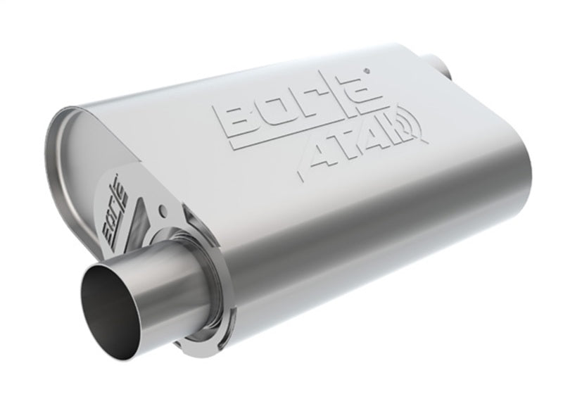 Borla 400823 CrateMuffler SBC 283 / 327 / 350 2.5 inch Offset/Center 14in x 4.35in x 9in Oval Muffler