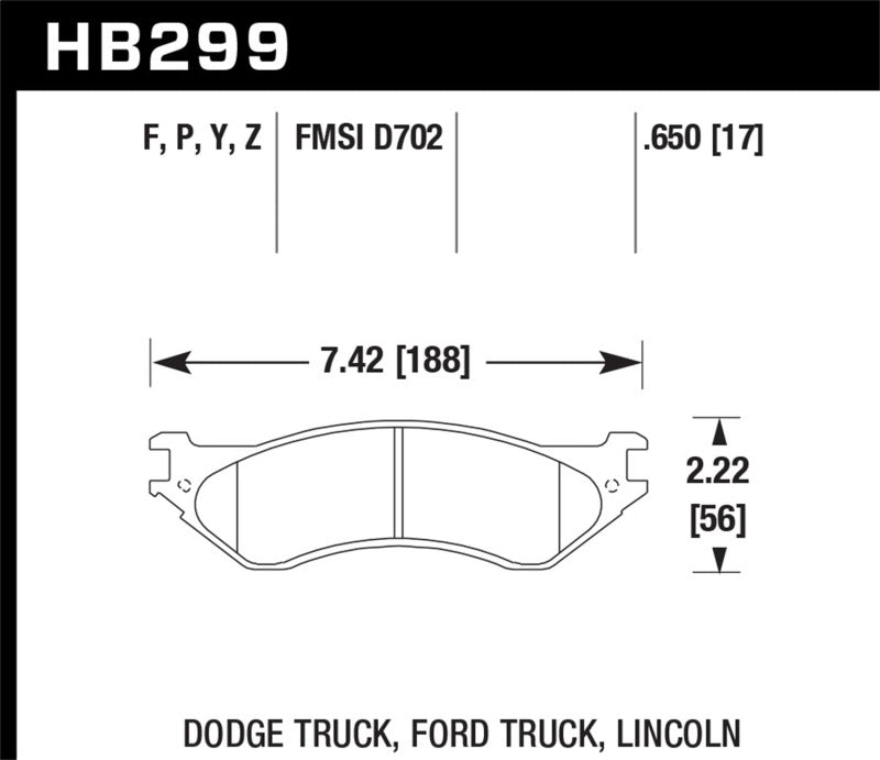 Hawk Performance HB299Z.650 Ceramic Street Brake Pads