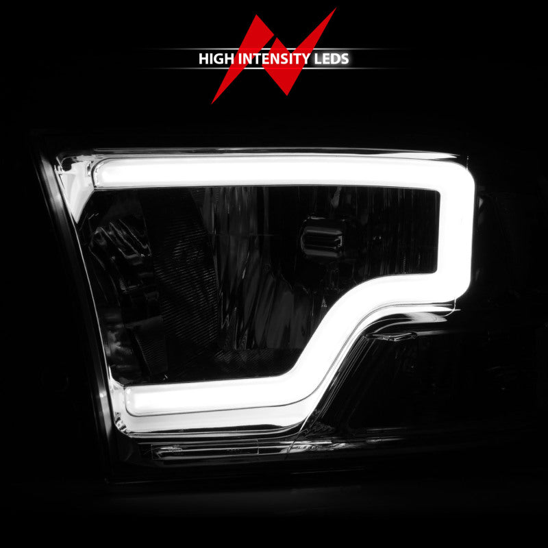 ANZO 111516 2009-2018 Dodge RAM 1500/ 2500/ 3500 Crystal Headlights w/ Light Bar Chrome Housing