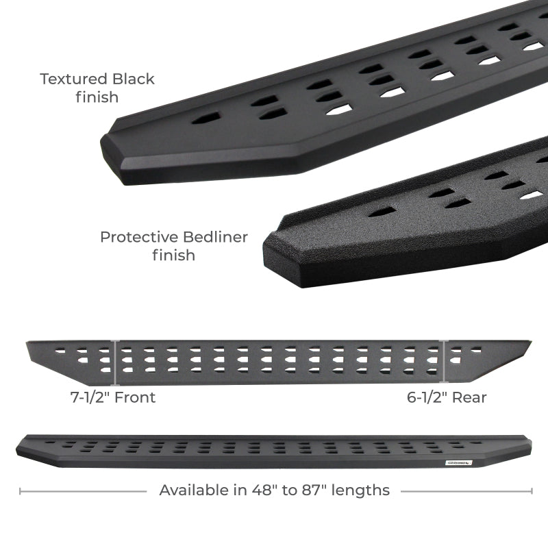 Go Rhino 69443687PC 2022 Toyota Tundra Crew Max 4dr RB20 Kit w/RB20 Running Board + Brkts - Tex. Blk