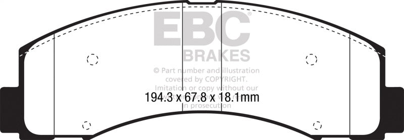 EBC DP43088R 2018+ Ford F-150 2.7L Twin Turbo (2WD) Yellowstuff Front Brake Pads