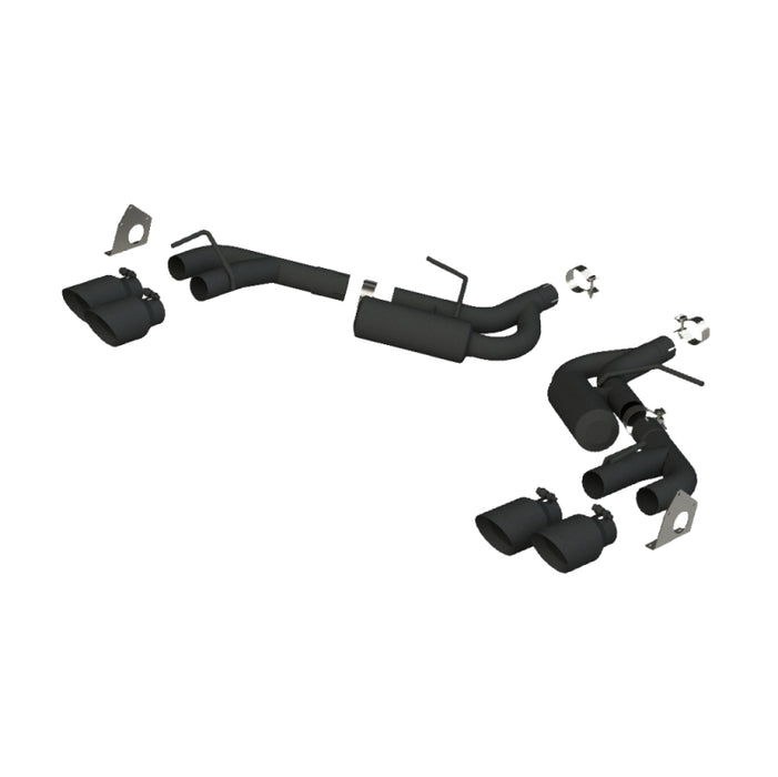 MBRP S7039BLK 16-19 Chevrolet Camaro V6 2.5in BLK NPP Dual Axle Back Exhaust w/ 4in Quad Dual Wall Tips