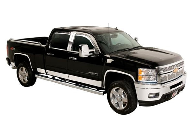 Putco 9751204 07-13 Silverado Ext Cab 6.5 Short Box - 6in Wide - 14pcs Stainless Steel Rocker Panels