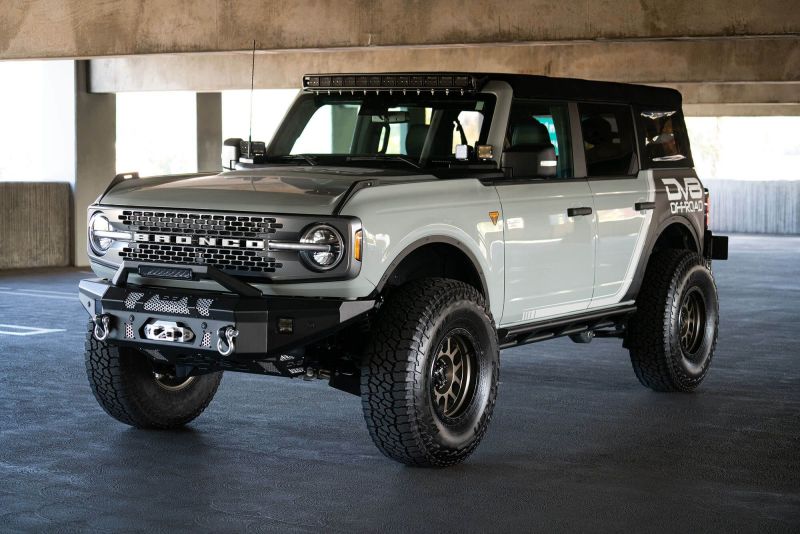 DV8 Offroad FBBR-01 2021+ Ford Bronco Front Bumper Winch Capable w/ Optional Bull Bar/Aux Light Opening